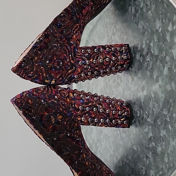 Jessica Simpson Bainer velvet studded block heel womens size 10M - Picture 3 of 13